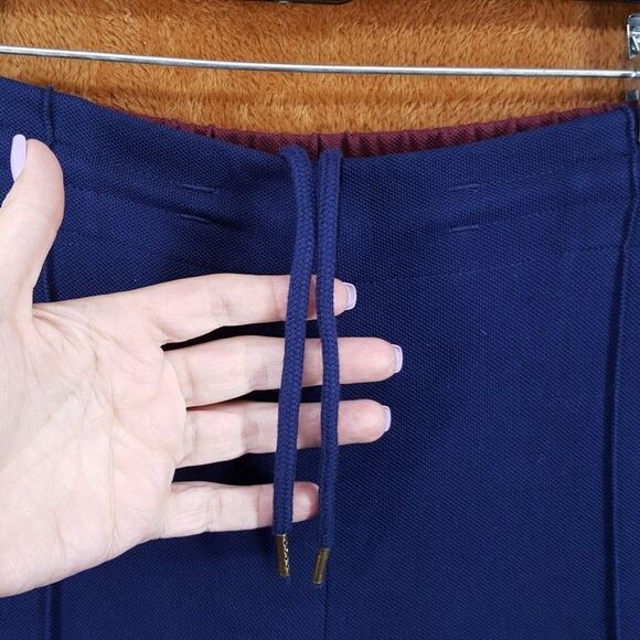 NICHOLAS DALEY Track Pants Mens Size 28 Blue Pull On Wide Leg Stripe Logo $540 - Picture 3 of 13